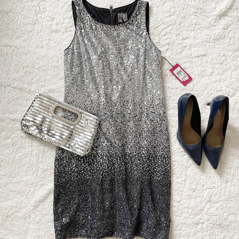 Sliver/Black Sequin Mini Dress